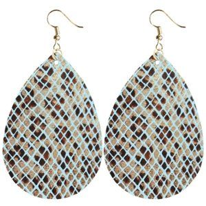 Cheetah Snakeskin Weave Dangle Earrings